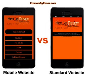 mobile website vs. standard website